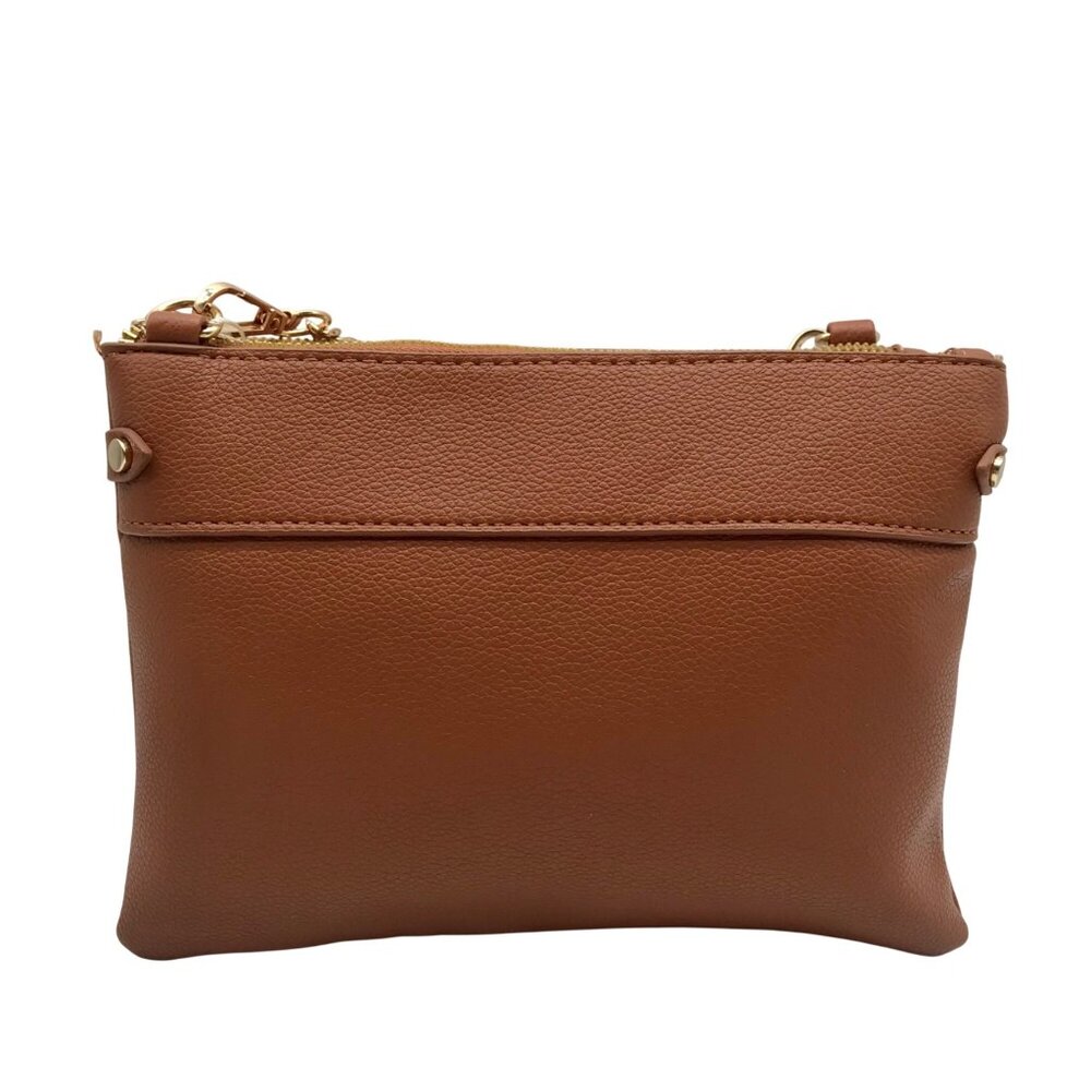Isabella Brown Faux Leather Crossbody Bag